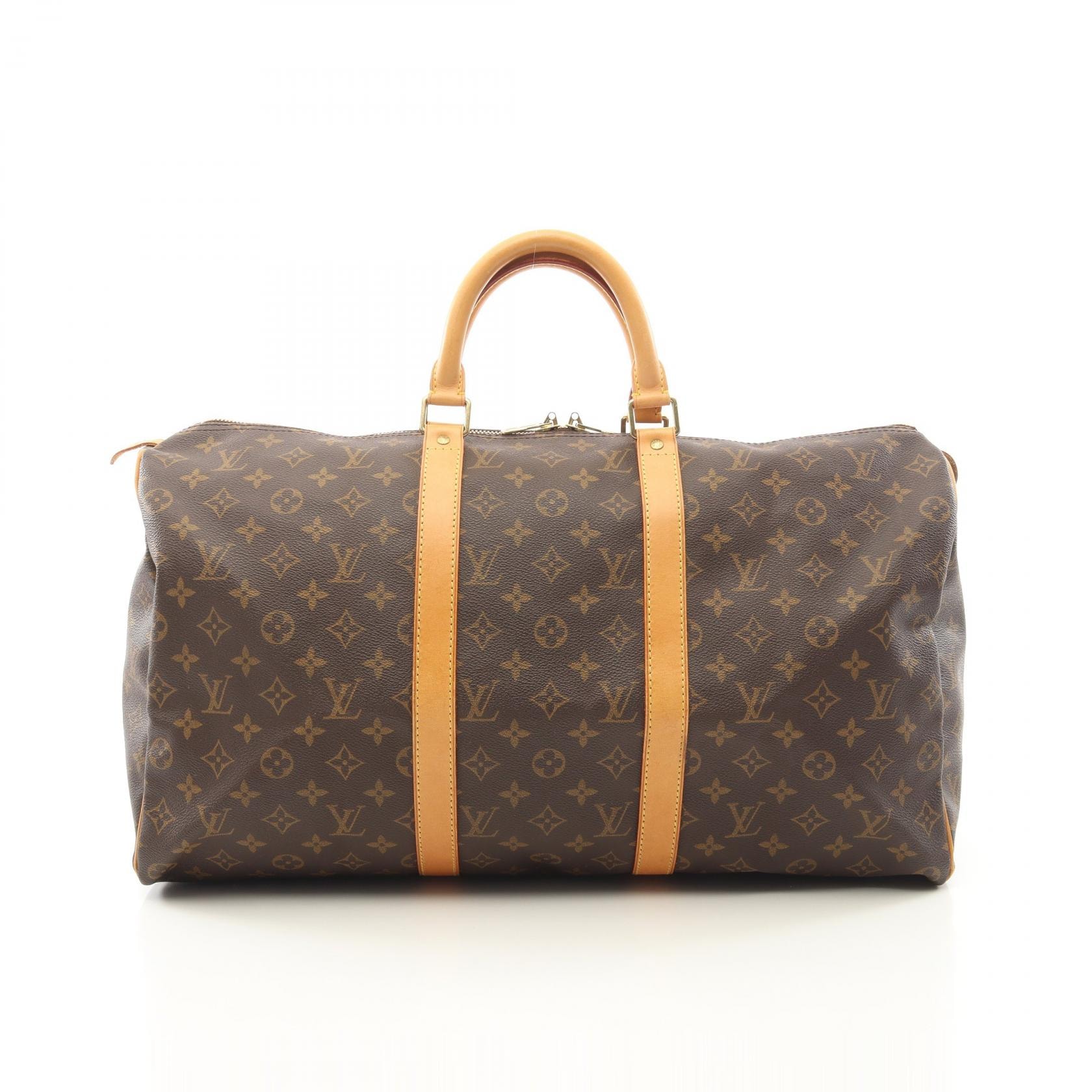 ルイ・ヴィトン LOUIS VUITTON キーポル50 モノグラム ボストンバッグ バッグ PVCコーティングキャンバス レザー モノグラム メンズ レディース ブラウン系 M41426 【中古】
