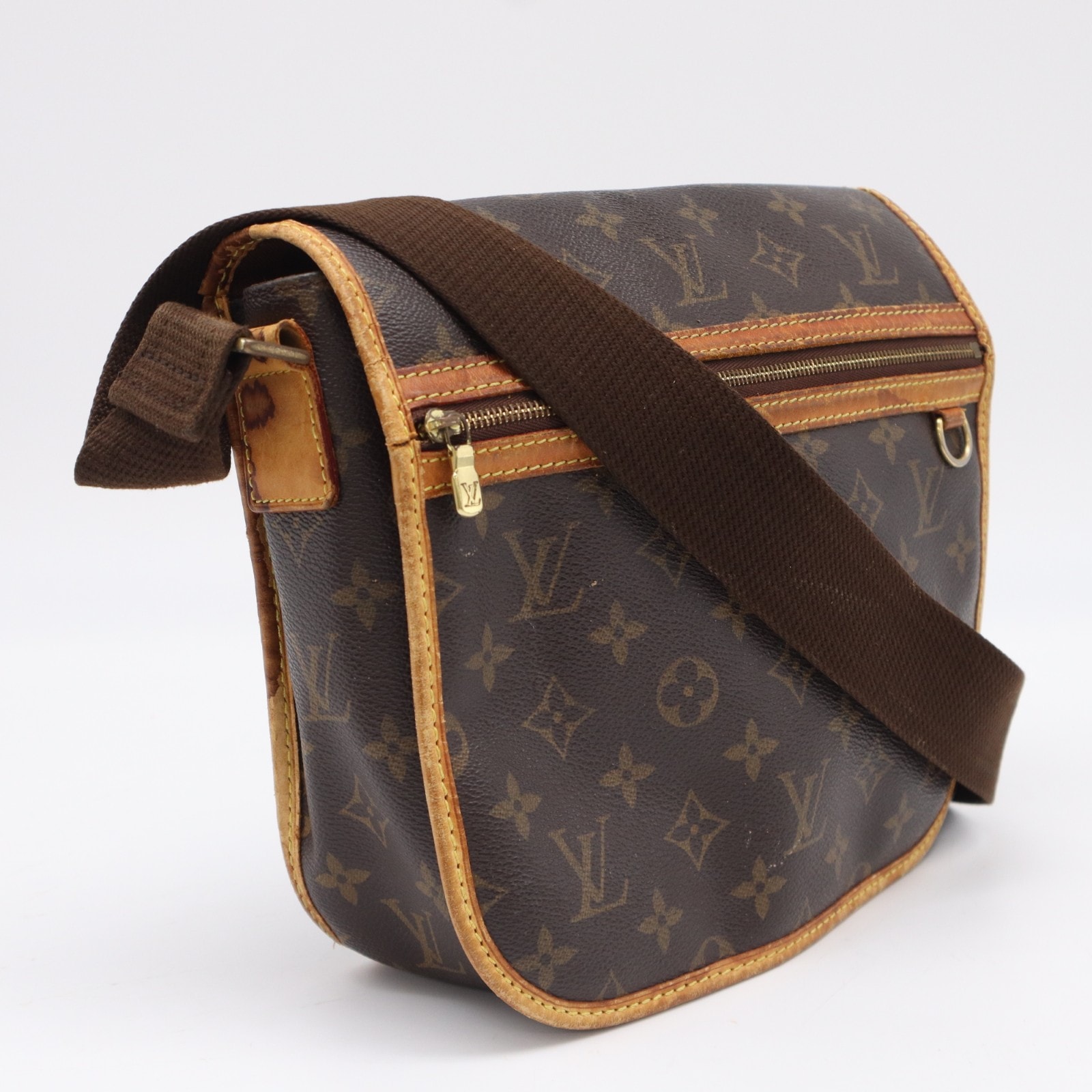LOUIS VUITTON ルイ・ヴィトン モノグラム メッセンジャーボスフォールPM M40106 ショルダーバッグ ブラウン ベージュ コーティングキャンバス レザー レディース