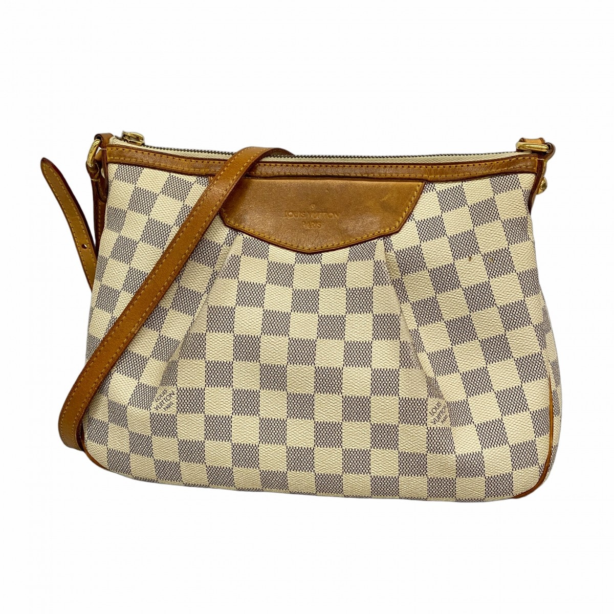 【6dc2645】ルイヴィトン ショルダーバッグ ダミエ・アズール シラクーサPM N41113 ホワイト【中古】レディース