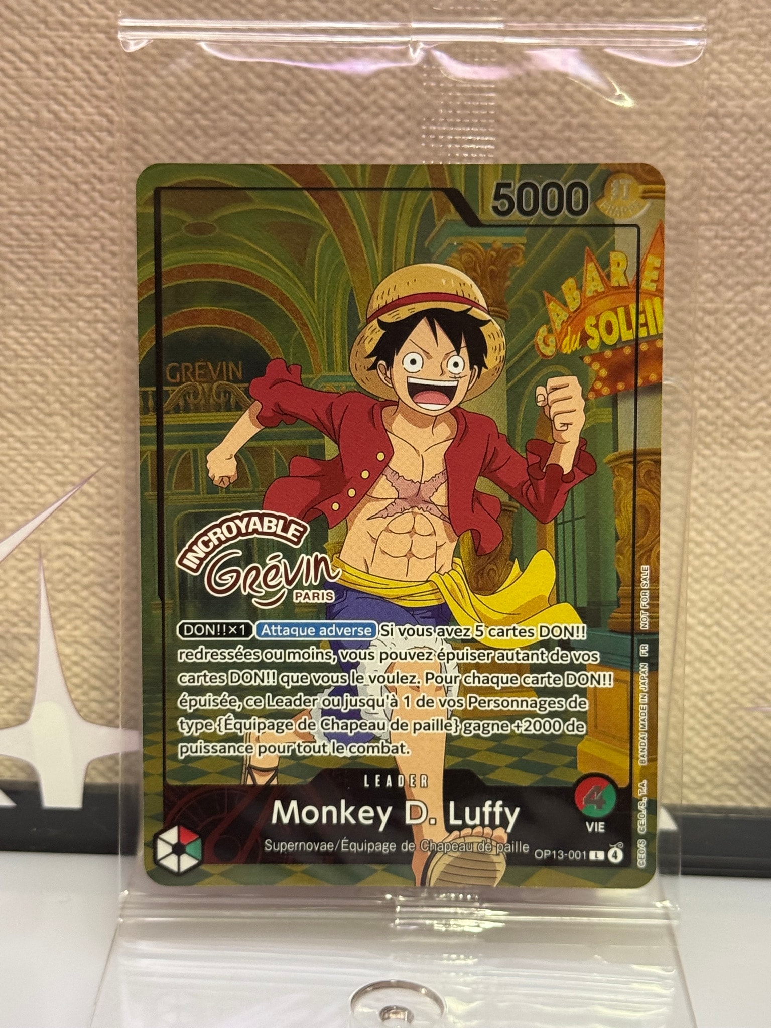 モンキー・D・ルフィ L [OP13-001]【フランス語版】(プロモーションカード「ONE PIECE × グレヴァン美術館」)