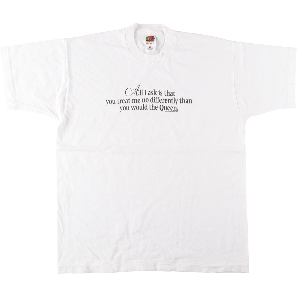 古着 90年代 フルーツオブザルーム FRUIT OF THE LOOM HEAVY cotton メッセージプリントTシャツ メンズXL相当 ヴィンテージ/eaa642089