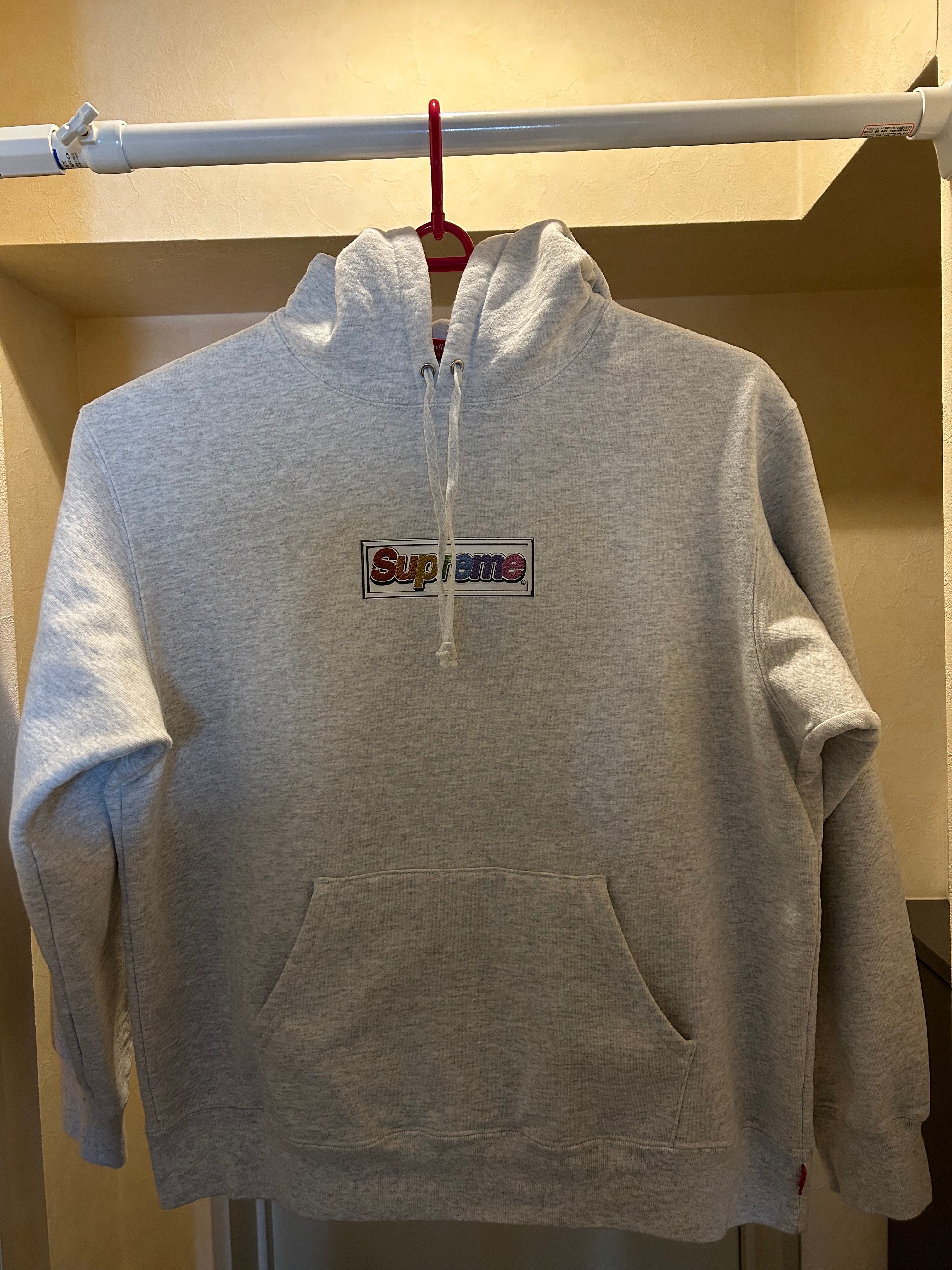 Supreme Bling Box Logo Hooded Sweatshirt "Ash Grey"
