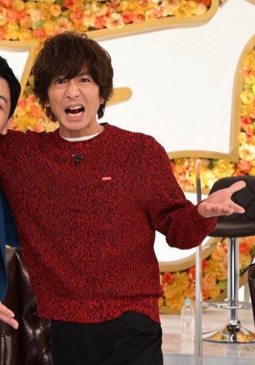 Supreme Melange Rib Knit Sweater "Red"