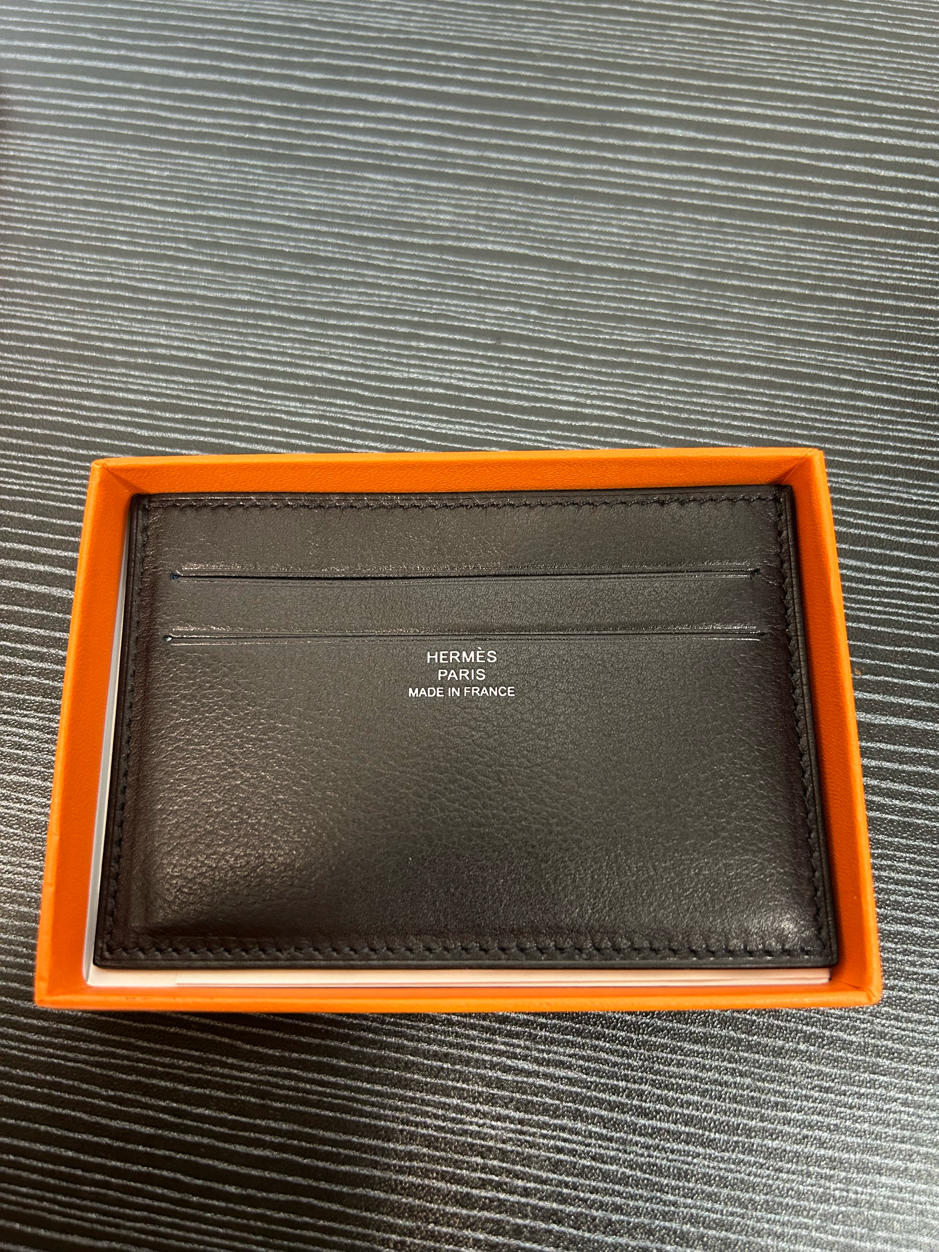 Hermes Citizen Twill Card Case "Black"