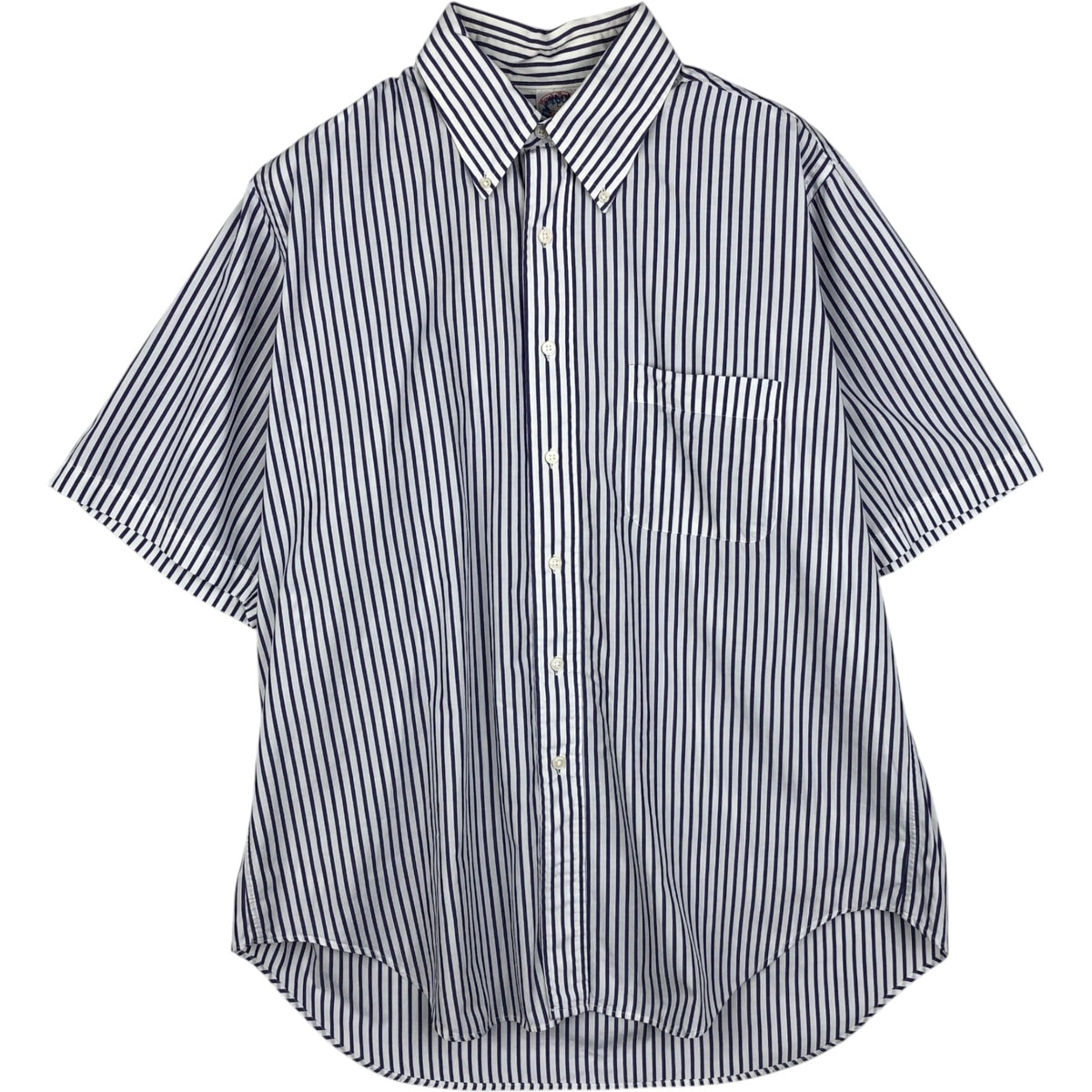 古着 ブルックスブラザーズ Brooks Brothers Est.1818 半袖 ボタンダウン ストライプシャツ USA製 メンズL相当/eaa644951
