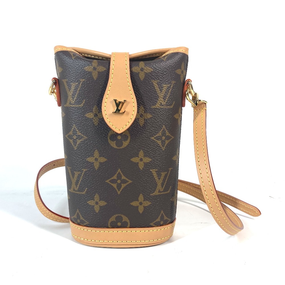 ルイヴィトン LOUIS VUITTON フォールド ミー ポーチ M80874 モノグラム 斜め掛け 肩掛け ポシェット ショルダーバッグ モノグラムキャンバス ブラウン 新品同様