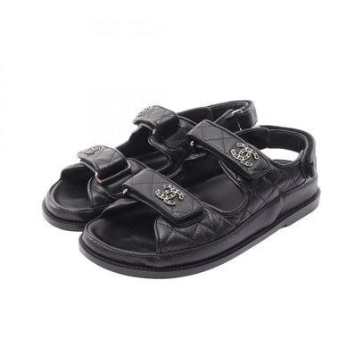 シャネル CHANEL 19 ディズヌフ サンダル 靴 レザー レディース ブラック系 G35927 【中古】