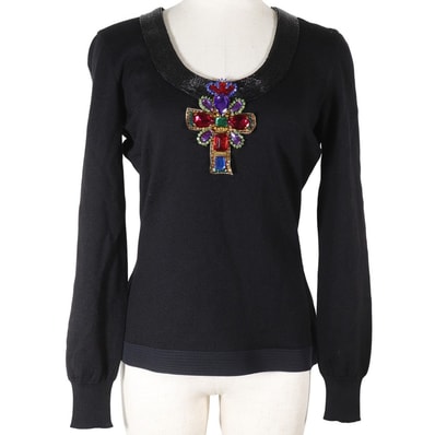 ジャンニ・ヴェルサーチ ビジュークロス レディースセーター