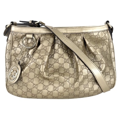 GUCCI グッチ ハンドバッグ スーキー グッチシマ メタリック 肩掛け 斜め掛け ホーボーバッグ トートバッグ 296834 レザー ゴールド ゴールド金具 レディース【中古品】