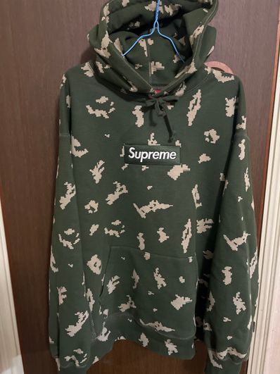 Supreme Box Logo Hooded Sweatshirt "Olive Russian Camo" (21FW)