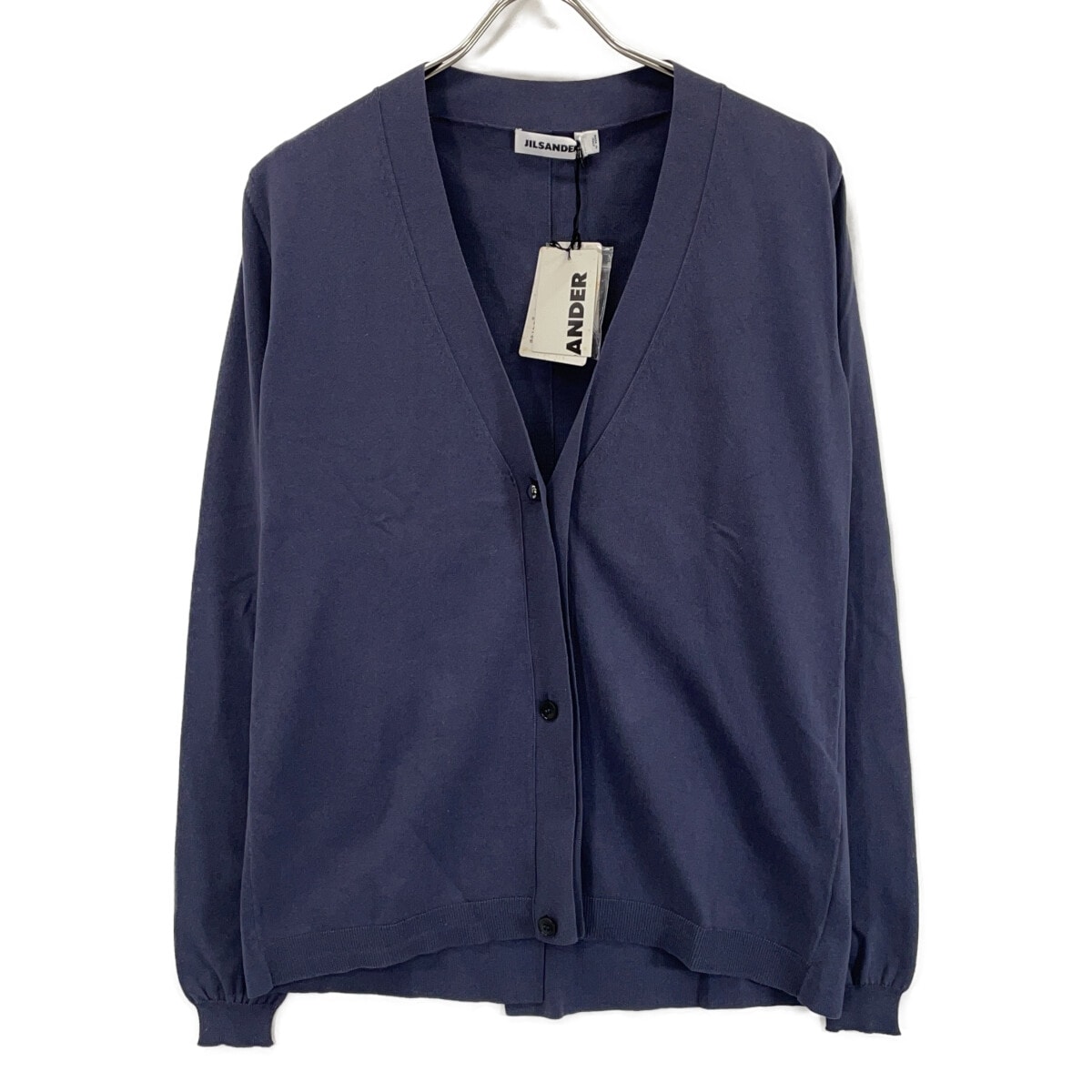 ジルサンダー ネイビー MW754090WY240208 コットン ニットカーディガン 34
