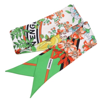 バーバリー 【新品同様/国内正規】8049798/72B フラワー柄 シルク スキニー 180 x 8cm