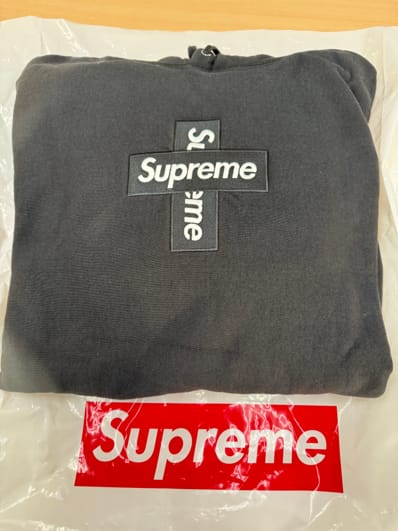 Supreme Cross Box Logo Hooded Sweatshirt "Black"