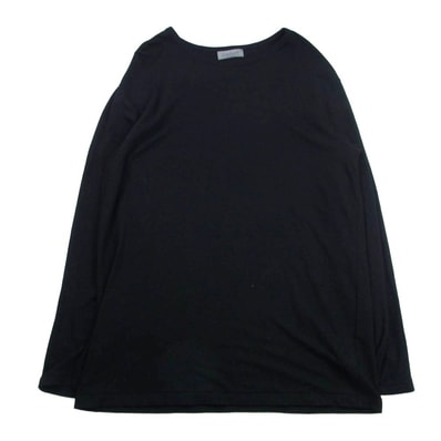 Yohji Yamamoto POUR HOMME ヨウジヤマモトプールオム 25AW HE-T04-170 スーパー 120 ウール エアー 天竺 丸首 長袖 カットソー ブラック系 3【中古】