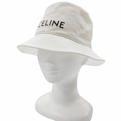 極美品 セリーヌ ハット ホワイト メンズ L 2AU5B968P