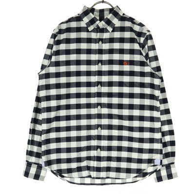 BEAMS HEART ビームスハート ギンガムチェック 長袖 ボタンダウン コットンシャツ M ブラック