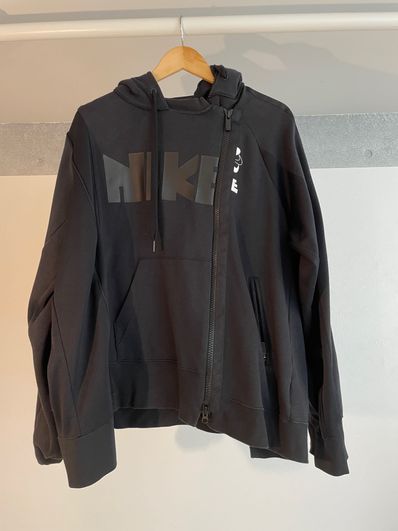Nike x Sacai Double Zip Hoodie "Black/Dark Obsidian"