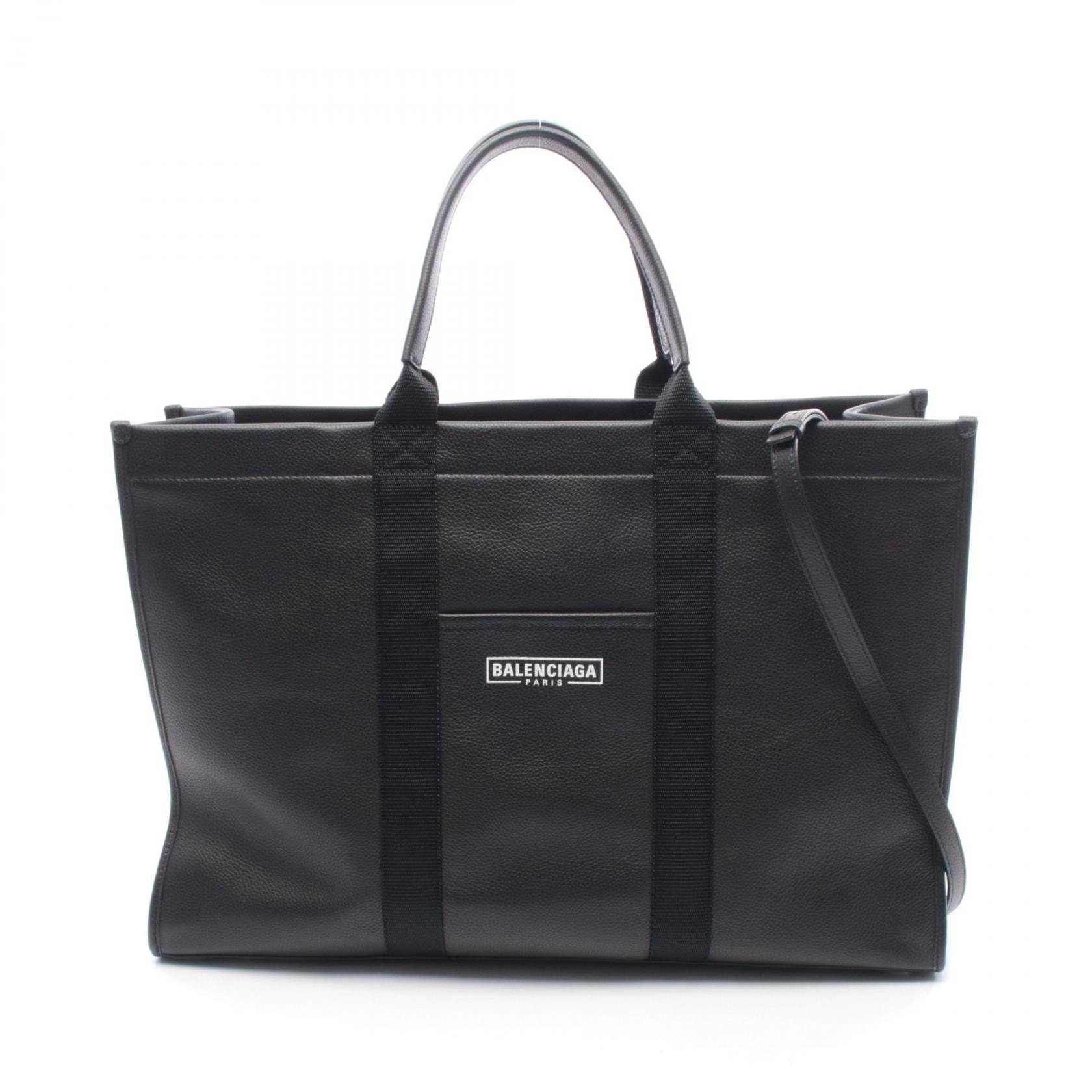バレンシアガ BALENCIAGA HARDWARE TOTE ハードウェア トートバッグ バッグ レザー レディース ブラック系 407841 【中古】
