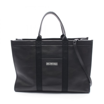 バレンシアガ BALENCIAGA HARDWARE TOTE ハードウェア トートバッグ バッグ レザー レディース ブラック系 407841 【中古】