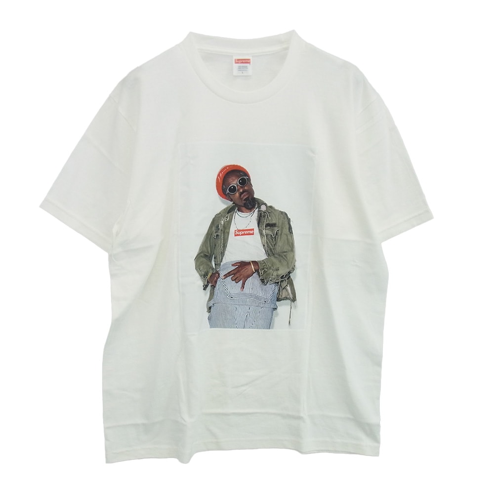 Supreme シュプリーム Tシャツ 22AW Andr? 3000 Tee アンドレ 3000 プリント クルーネック 半袖Tシャツ カットソー ホワイト系 L【新古品】【未使用】【中古】