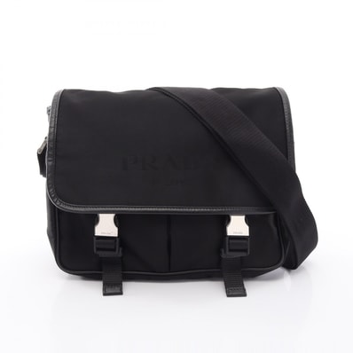 プラダ PRADA TESSUTO + SAFFI ショルダーバッグ ショルダーバッグ バッグ ナイロン サフィアーノレザー レディース ブラック系 【中古】