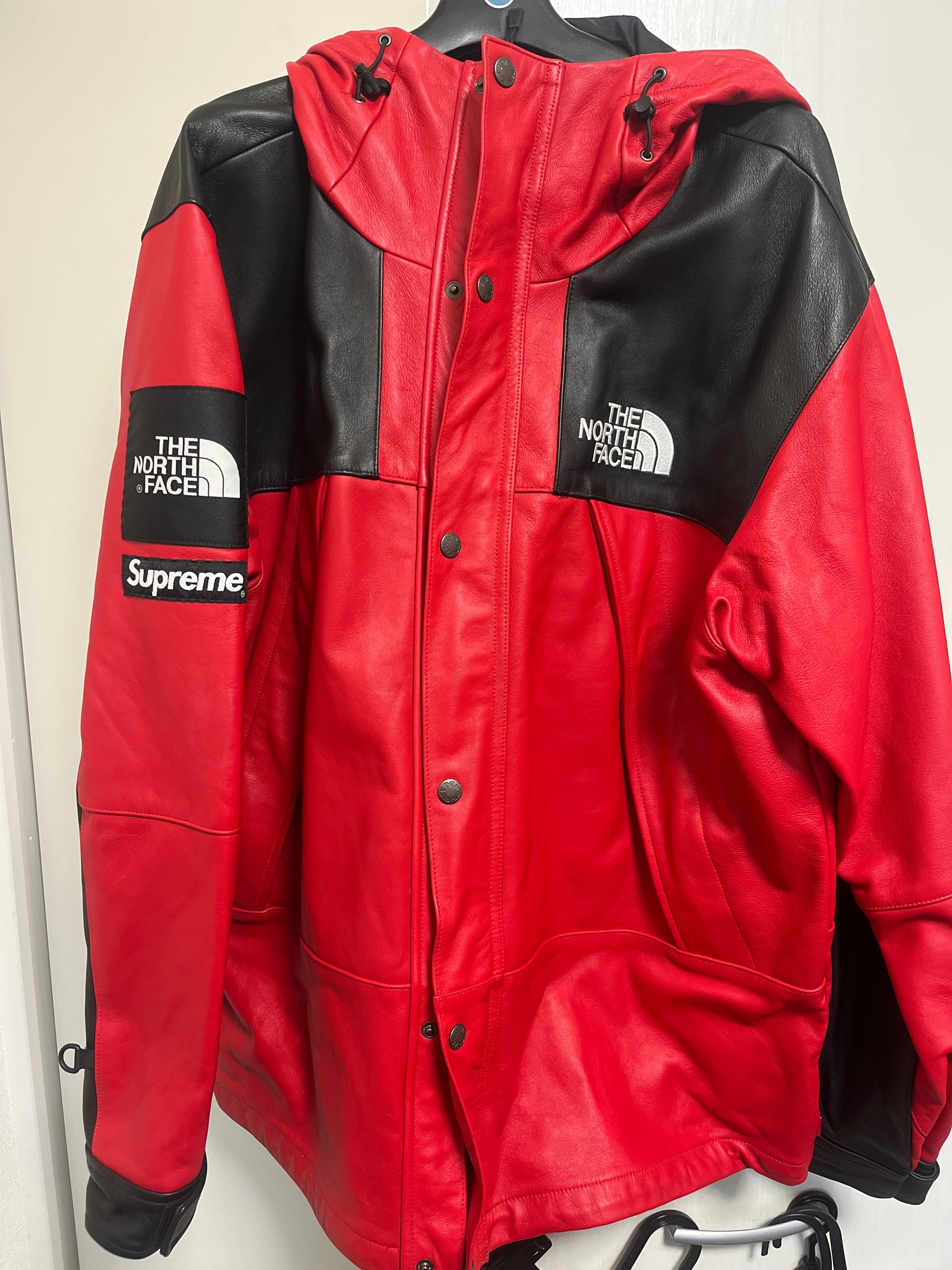 Supreme x The North Face Leather Mountain Parka "Red"