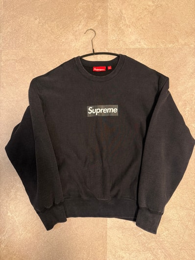 Supreme Washed Box Logo Crewneck "Black"