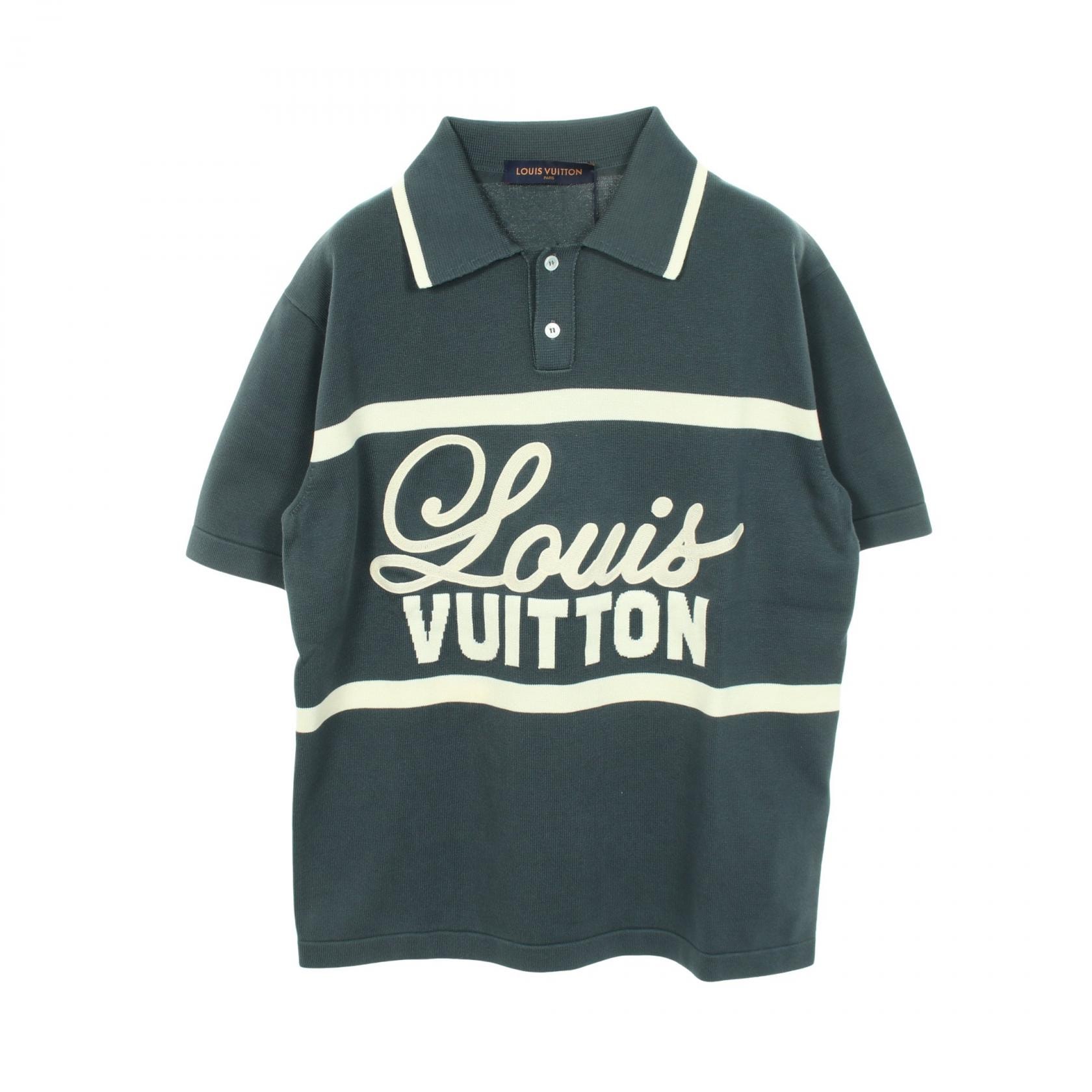 ルイ・ヴィトン LOUIS VUITTON ヴィンテージサイクリング ポロシャツ 衣料品 トップス コットン メンズ グリーン系 / ホワイト系 【中古】