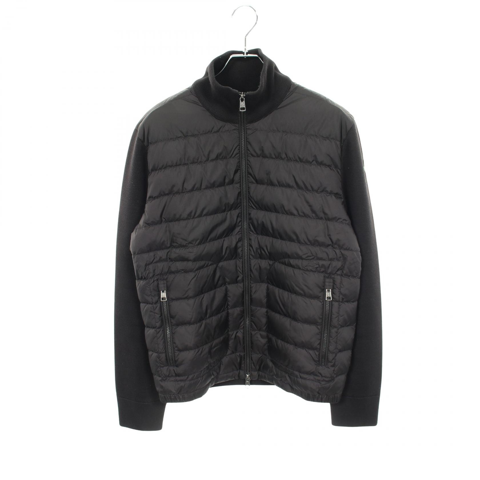 モンクレール MONCLER カーディガン ニット切替 ダウンジャケット 衣料品 アウター ナイロン ウール メンズ ブラック系 【中古】