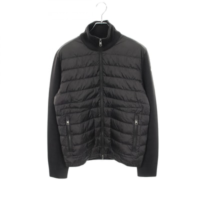 モンクレール MONCLER カーディガン ニット切替 ダウンジャケット 衣料品 アウター ナイロン ウール メンズ ブラック系 【中古】
