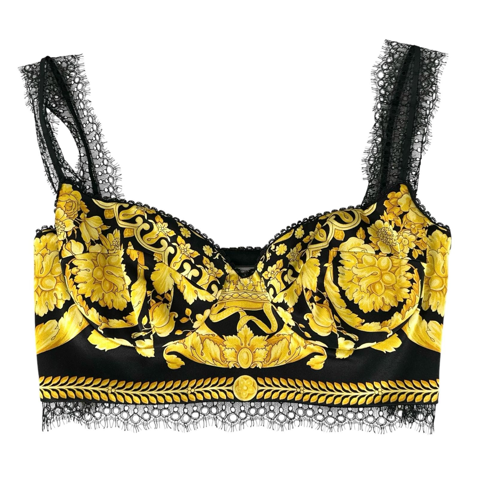 極美品 ヴェルサーチ チューブトップ ブラック レディース 38 A78760