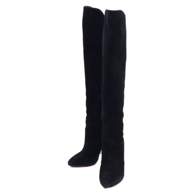 クリスチャンルブタン 3201081 ブラック Eleonor Botta 100 Arabica OTK Knee HighHeelBoot 38