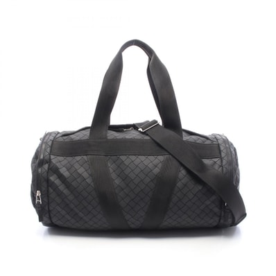 ボッテガヴェネタ BOTTEGA VENETA イントレチャート 2WAY ボストンバッグ バッグ ラバー メンズ ブラック系 【中古】