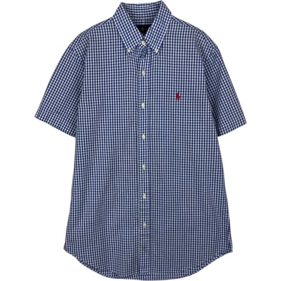 古着 ラルフローレン Ralph Lauren ギンガムチェック 半袖 ボタンダウン チェックシャツ メンズS相当/eaa495227