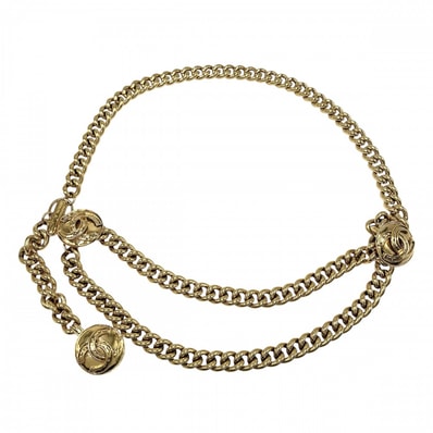 CHANEL シャネル ベルト チェーンベルト ファッションアイテム 小物 ココマーク ヴィンテージ 94P GP ゴールド レディース 1994年【中古品】