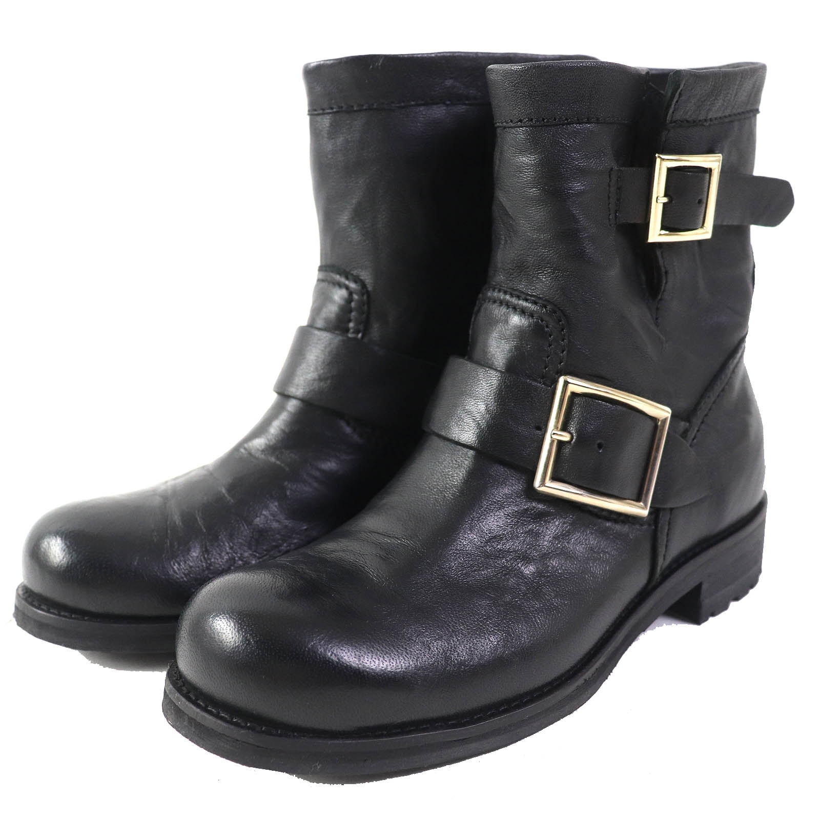 美品 ジミーチュウ
ショートブーツ BIKER ブラック レディース 35