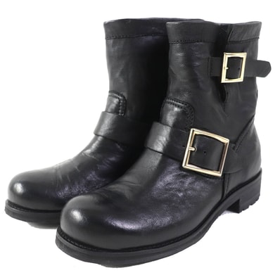 美品 ジミーチュウ
ショートブーツ BIKER ブラック レディース 35
