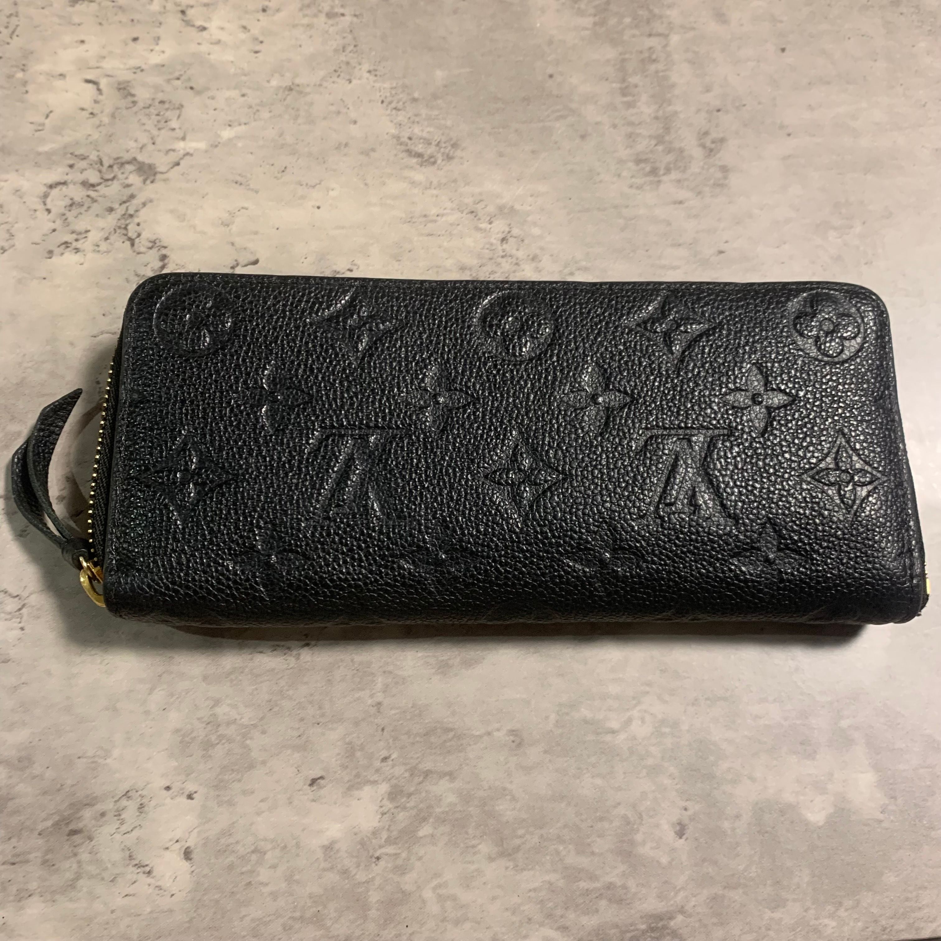Louis Vuitton Monogram Empreinte Clemence Wallet "Noir"
