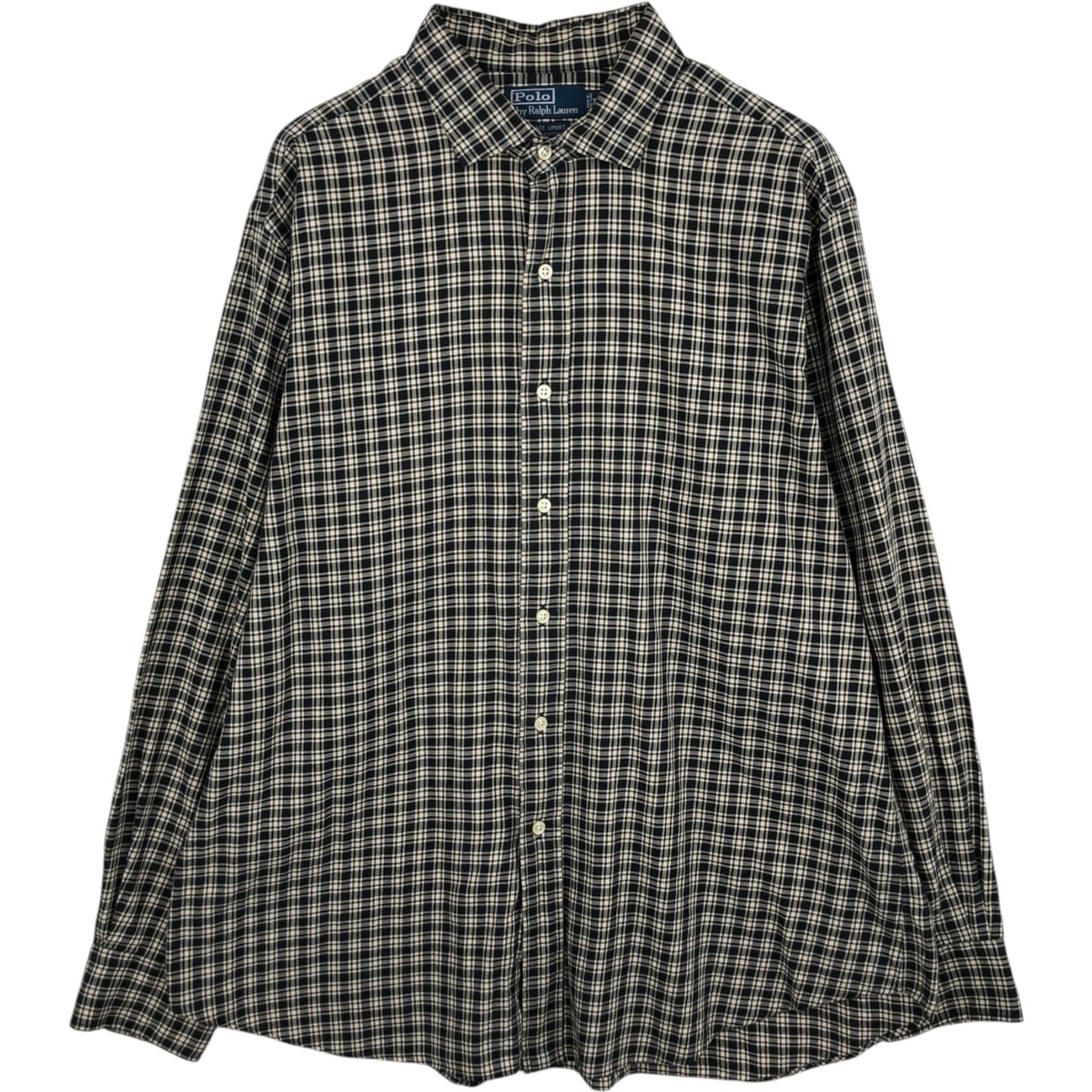 古着 ラルフローレン Ralph Lauren POLO by Ralph Lauren ESTATE SPORT チェック柄 ワイドカラー 長袖 コットンシャツ メンズXL相当/eaa614310