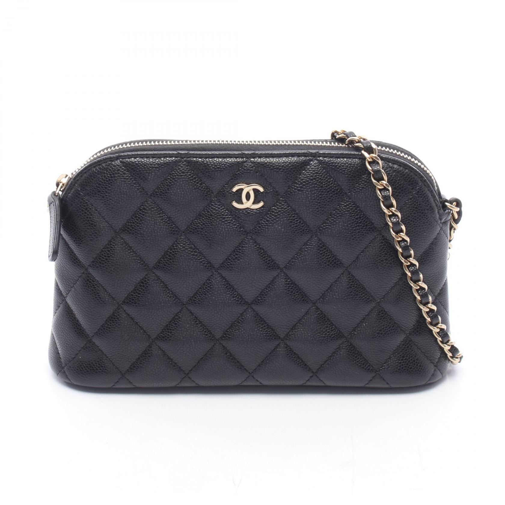 シャネル CHANEL ミニマトラッセ ショルダーバッグ バッグ キャビアスキン(グレインドカーフ) レディース ブラック系 【中古】