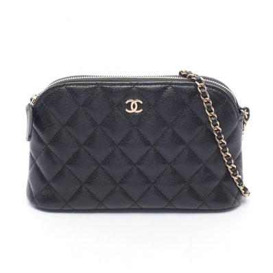 シャネル CHANEL ミニマトラッセ ショルダーバッグ バッグ キャビアスキン(グレインドカーフ) レディース ブラック系 【中古】