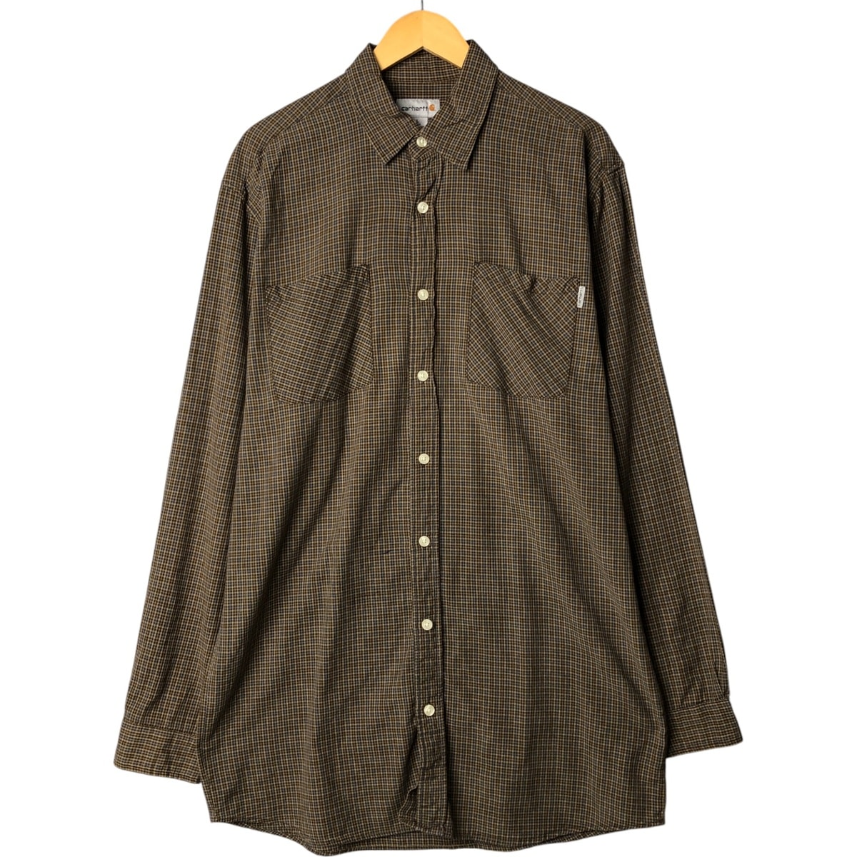 古着 カーハート Carhartt 長袖 ワークシャツ メンズL相当/eaa575213