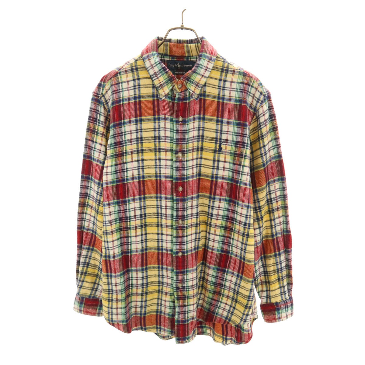 RALPH LAUREN ラルフローレン チェック柄 長袖 フランネル ボタンダウンシャツ XL マルチ