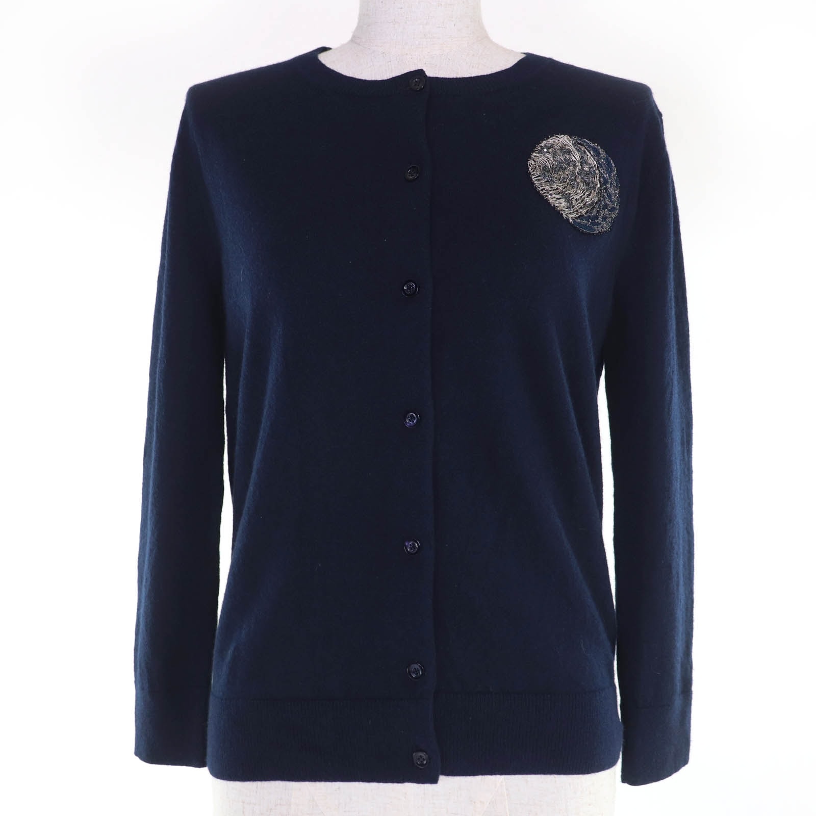 美品 クリスチャンディオール カーディガン ネイビー レディース 40
