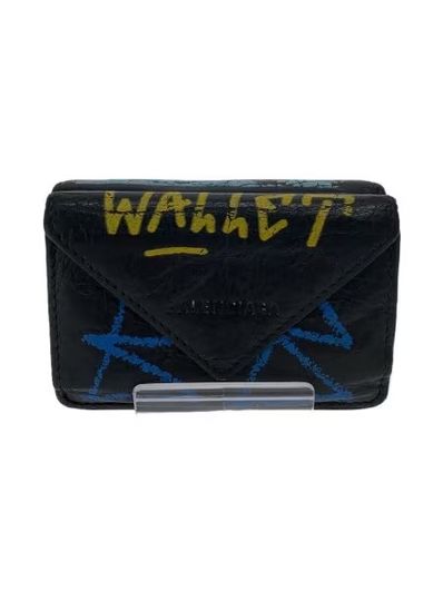 BALENCIAGA Graffiti Papier Mini Wallet "Black"