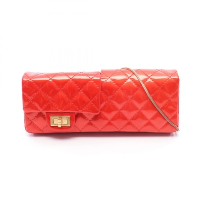 シャネル CHANEL 2.55 マトラッセ クラッチ ショルダーバッグ バッグ パテントレザー レディース レッド系 【中古】