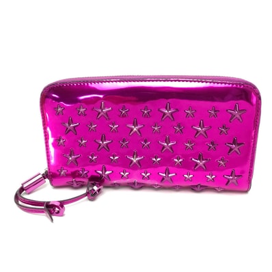 ジミーチュウ JIMMY CHOO 財布 163FILIPA.CIM スタースタッズ フィリパ ラウンドファスナー長財布 長財布 パテントレザー メタリックパープル