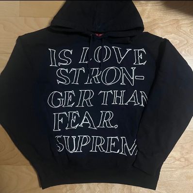 Supreme Stronger Than Fear Hooded Sweatshirt "Black"