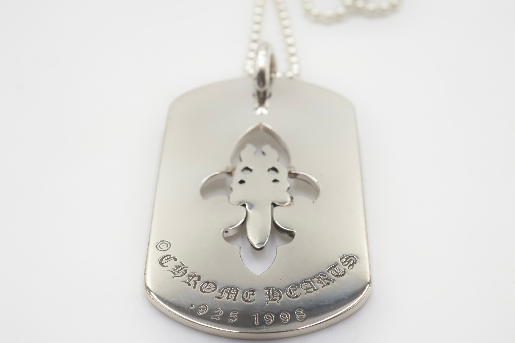 クロムハーツCH 925シルバー ネックレス 花モチーフ A (未使用に近い)】【新品】Chrome Hearts フラワーダガー ドックダグ