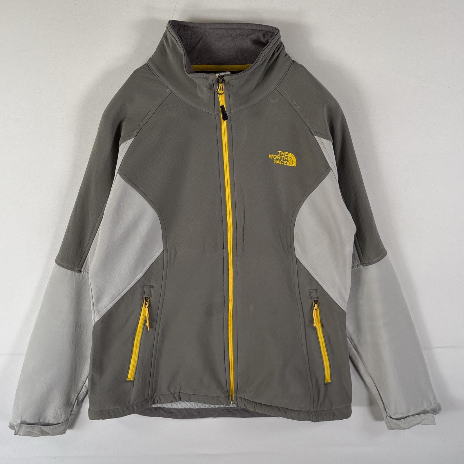 古着 ザ・ノースフェイス THE NORTH FACE シェルジャケット ナイロン ジャージ フルジップ ワンポイントロゴ刺繍 L グレー レディース